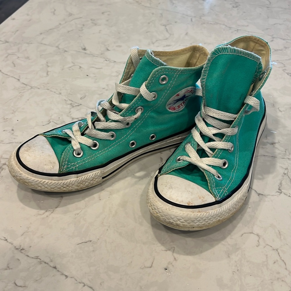 Turquoise/Mint Converse All Stars Kids Size 2